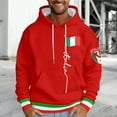 thumbnail image 2 of Valora Men Sweatshirt Men's Hoodies Sweatshirts Stylish Italian Print Letter Hoodie For Men Comfortable Casual Wear With Adjustable Drawstring And Soft Fabric Ideal For Year Round Fashion Red XL, 2 of 4
