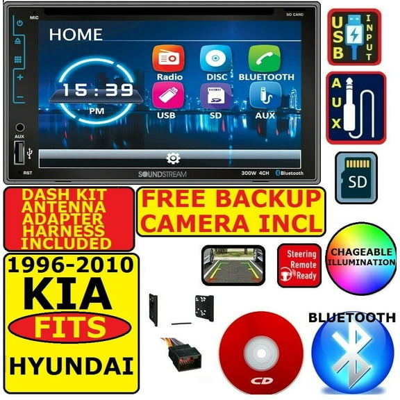 FITS/FOR 96-10 KIA HYUNDAI CD/DVD BLUETOOTH USB AUX SD CAR RADIO STEREO PKG
