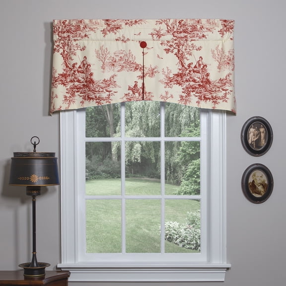 Bouvier Red Center Pleat Valance