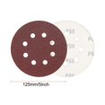thumbnail image 2 of 50Pcs Sanding Discs 5 Inch 125mm 8 Holes 220/180/120/80/60 Grit Sandpaper for Random Orbital Sander, 2 of 4