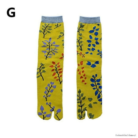 

Women Japanese Style Flower Tabi Socks Kimono Clog Geta Flip Flop Split Toe Sock