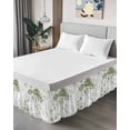 thumbnail image 4 of Sage Green Flower Wrap Around Bed Skirts for King Bed 18" Drop,Bed Skirt with Adjustable Elastic Belt Dust Ruffle Bed Valance for Bedroom Hotel Luxury Watercolor Gradient Retro Floral Bed Frame Cover, 4 of 7