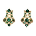 thumbnail image 5 of Faship Gorgeous Emerald Color Green Crystal Gold Metal Necklace Earrings Set, 5 of 5