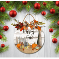 thumbnail image 5 of Front Door Porch Decorations Happy Fall Door Hanging Sign 11 inch Wooden Wall Sign, Rustic Holiday Wreath Decor for Front Door Porch Home Window Wall Farmhouse Decorations, 5 of 5