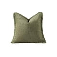 thumbnail image 2 of Decorative Fringe Throw Pillow, Cozy Boho Farmhouse Cushion with Tassels, Soft Accent Pillowcase, Neutral Pillow, Decorative Pillows for Bed, Couch, Chair, Sofa, Living Room Green, 15.7 x 15.7 Inch, 2 of 9