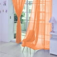 thumbnail image 3 of PALIFEUR Sheer Curtains 78.8 Inches Long 2 Panels Set, Transparent Window Curtains for Living Room Bedroom, Rod Pocket Voile Curtain & Drapes, Orange, 31.5" x 78.8", 3 of 5