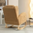 thumbnail image 2 of S-HOME Teddy Fabric Rocking Chair With Eucalyptus Legs, 38 Inches Deep, Ergonomic Backrest for Living Room, 2 of 10