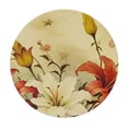 thumbnail image 4 of HAOXIT Fitted Round Tablecloth, Burnt Orange Elasticized Polyester Table Cover,Double Exposure Retro Flowers and Clouds Print Fitted Table Cloth, Fits Round Tables, for Party Outdoor Patio 46-50, 4 of 8