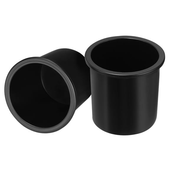 Uxcell 2 Pcs Plastic Drop-in Cup, 4.25" x 4.2" Drink Can Holder Poker Table Cup Holder Insert, Black