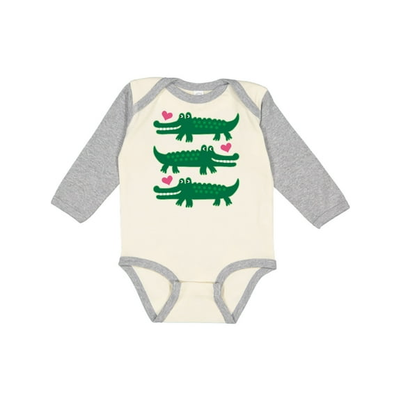 Inktastic Alligator Crocodile Reptile Girls Long Sleeve Baby Bodysuit