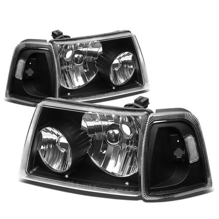Ford Ranger Clear Headlight - for 01-11 ford ranger 4pcs replacement headlight+corner lights kit (black housing) 02 03 04 05 06 07 08 09 10