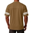 thumbnail image 3 of Domuza Plain Men's Football Jerseys V-Neck Fitness T-Shirts Workout Outfits Casual Party Tops Brown L, 3 of 5