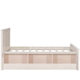 thumbnail image 4 of Euroco Wood Twin Size Platform Bed with Trundle and Storage Cabinets, Cream White, 4 of 12