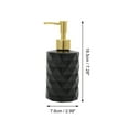 thumbnail image 4 of Unique Bargains 1 Pc Round Bottom Diamond Pattern Soap Dispenser 13.53oz Black Gold Tone, 4 of 6