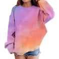 thumbnail image 5 of Mercatoo Teen Girls Tie Dye Crew Neck Sweatshirts Cute Cotton Pullover Sweatshirts Kids Long Sleeve Gradient Color Sweater, 5 of 7