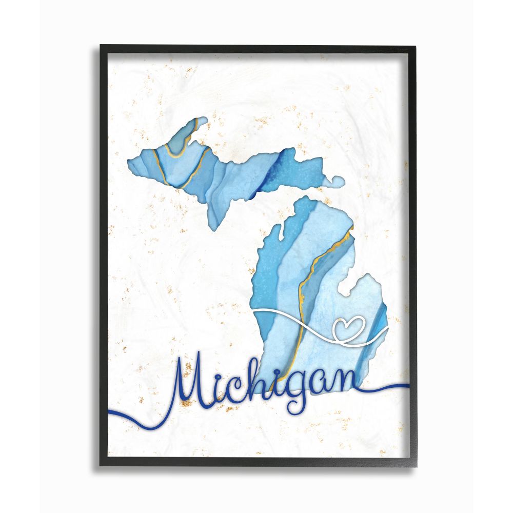 Stupell Home Décor Printed Map Framed Art Print, by Jason Brueck