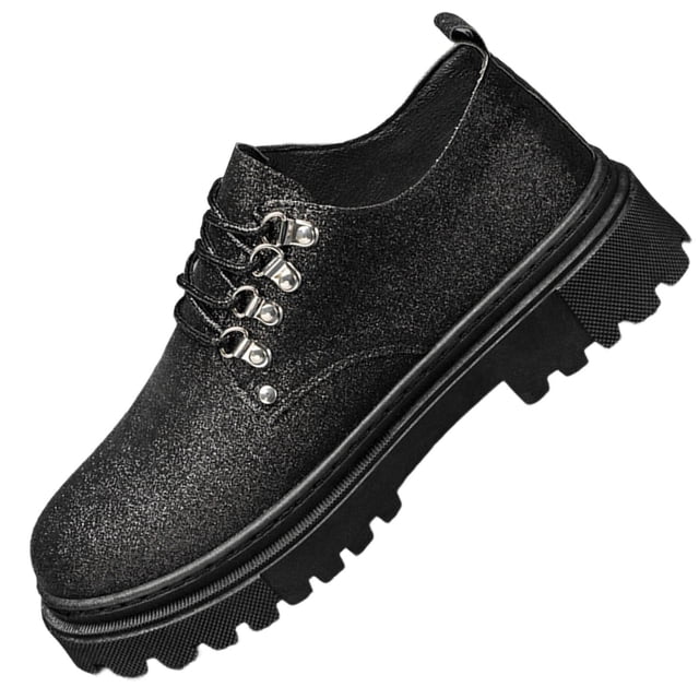 Wdhugt Men'S Fashion Casual Oxford Shoes With Round Toe Pu Leather Lace Closure Business Style Us Size 7 Foot Length 10.04 Inches