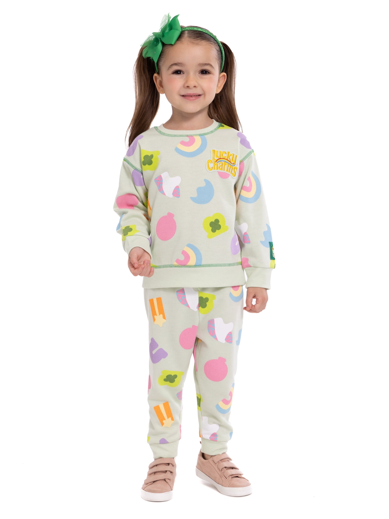 St. Patrick’s Day Lucky Charms Toddler Boys or Toddler Girls Print Sweatshirt and Joggers Set, 2-Piece, Sizes 12M-5T