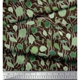 thumbnail image 3 of Soimoi Brown Cotton Cambric Fabric Cabbage Leaves Print Fabric by the Yard 58 Inch Wide, 3 of 3