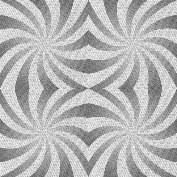 Ahgly Company Indoor Square Patterned Gunmetal Gray Area Rugs, 4' Square