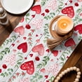 thumbnail image 3 of Valentine's Day Table Runner 72 Inches, Pink Red Love Heart Green Botanicalvintage Bed Runner Dresser Scarves Tabletop for Indoor Outdoor Parties/Ceremony/Banquet, 16" x 72", 3 of 8