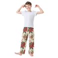 thumbnail image 2 of FORMRS Kids Pajama Pants with Pockets Size 9-10Y Boys Lounge Sleep Bottoms, Christmas Poinsettia, 2 of 8
