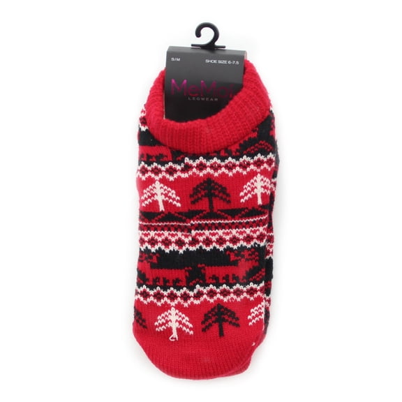 MeMoi Holideer Fuzzy-Lined Bootie Slippers - Womens - Female (Small/Medium, Tango Red)