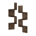 thumbnail image 1 of Estante radial de esquina flotante de 3 niveles Furinno, juego de 2, nogal de Columbia Furinno 2FR16126CWN, 1 of 2