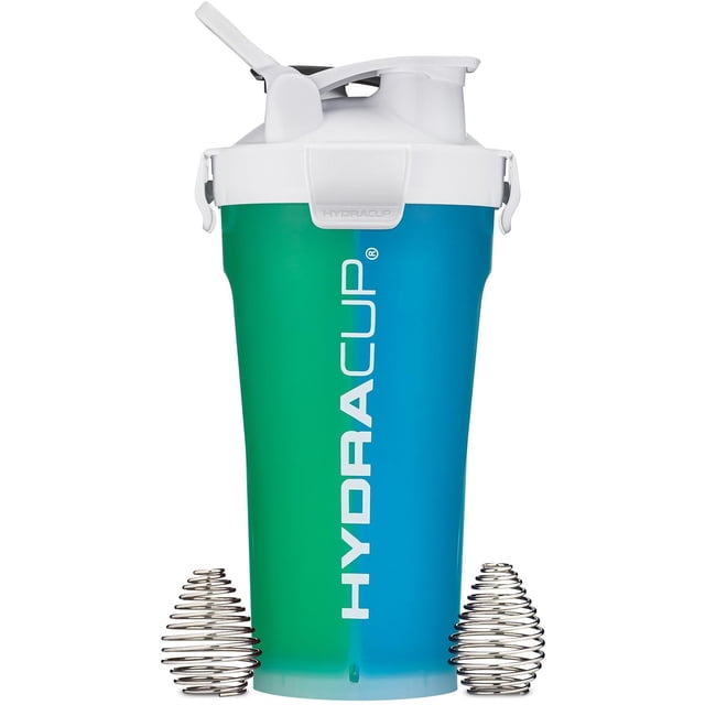 Hydra Cup Dualshaker Pro Botella Mezcladora De 32 Oz Para Batidos De Proteínas Taza Mezcladora Con Mango Y Batidor De Bolas Botella Mezcladora Doble Con Almacenamiento 2 En 1 Para Viajar Sin Bpa (Blan
