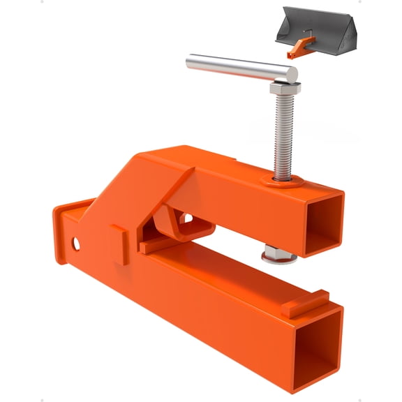 Riedhoff Clamp On Trailer Hitch, 2" Ball Mount Receiver for Tractor Bucket & Forklift, Orange