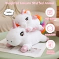 thumbnail image 2 of Peluche de unicornio pesado SQEQE de 60 cm y 1,4 kg para niños y adultos, 2 of 9