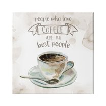 Stupell Industries People Who Love Coffee Phrase Watercolor Painting, 30 x 30, Design by Carol Robinson