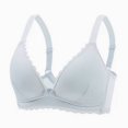 thumbnail image 2 of Levmjia Women Front Closure Bra No Wire Comfortable Support Wireless Bra for Middle Aged Plus Size Full Coverage Everyday Wear Nylon Spandex Black White Beige 36-42B C D, 2 of 3