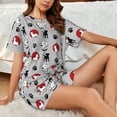 thumbnail image 6 of Womens Pajama Sets With Pocket, Cute Silhouette Dog Lounge Sets Short Sleeve Sleepwear PJ Sets for Women, 6 of 6