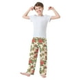 thumbnail image 2 of FORMRS Boys Pajama Pants with Pockets Size 6-8Y Kids Lounge Sleep Bottoms, Retro Christmas Holly, 2 of 8