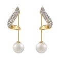 thumbnail image 2 of Jiaroswwei 1 Pair Stud Earrings Bling Rhinestone Luxury Elegant Lustrous Faux Pearl Dangle Earrings Fashion Jewelry, 2 of 7
