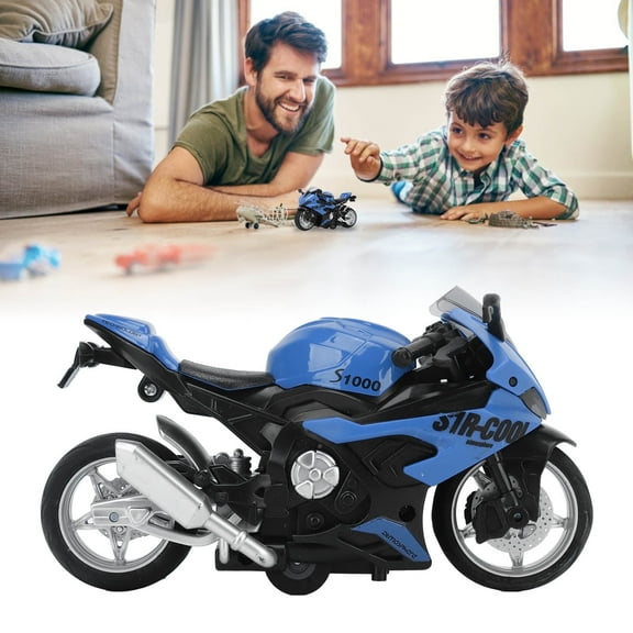 Motorcycle Toy,Dirt Bike Toys,Lighting Sound Simulation Motorcycle Model,Kids Pull Back Motorcycle Toy Sound Light Effects High Simulation Alloy Motorcycle Model [blue]