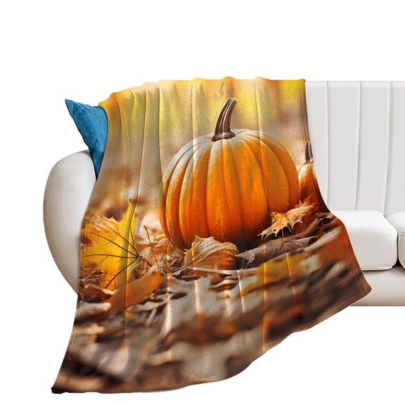 Thanksgiving Pumpkins Soft Print Blanket Throw Blankets Warm Cozy Lightweight Couch Blanket Stuff Gifts for Women Girls Kids Mom Teens Boys