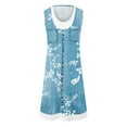 thumbnail image 3 of Patlollav Womens Dresses 2024,Summer Dresses Womens Floral Print Sleeveless Round Neck Dress Fake Two-Piece Dresses, 3 of 6