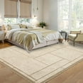 thumbnail image 3 of Memoryfield 10' x 13' Modern Geometric Area Rug, Low Pile Washable Non-Shedding Soft Rug, for Living Room Bedroom, Beige, 3 of 11