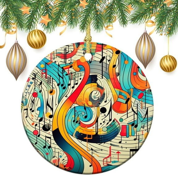 Christmas Ornament Music Note Pattern Christmas Decoration Keepsake Ornament Colorful Musical Note Christmas Tree Hanging Accessories Christmas Ornament for Family Sister Friend