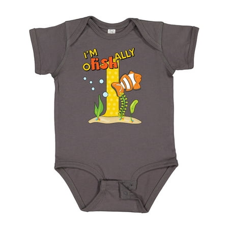 

Inktastic I m O-Fish-Ally One Cute Clownfish First Birthday Gift Baby Boy or Baby Girl Bodysuit