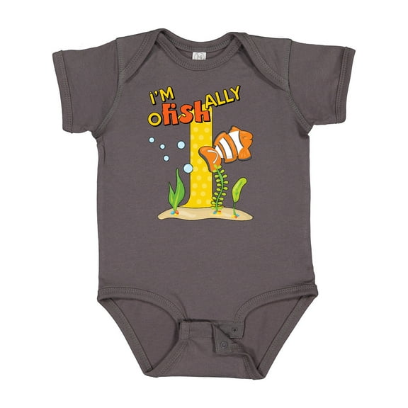 Inktastic I'm O-fish-ally One Cute Clownfish First Birthday Boys or Girls Baby Bodysuit