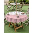 thumbnail image 5 of Outdoor Tablecloth with Umbrella Hole Zipper Pink Cherry Round Tablecloth 54" Waterproof Outside Table Cloth Elegant Pastoral Farmhouse Art Polka Dots Patio Table Cover Tablecloths for Picnic Party, 5 of 8