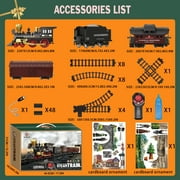 BUBUQE Train Set for Kids Remote Control Electric Toys Steam Locomotive,Passenger Carriage & Luxury Tracks