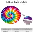 thumbnail image 6 of Colorful Rainbow Tie Dye Spiral Pattern Round Fitted Tablecloth with Elastic Edge,Dining Table Cover Waterproof,Outdoor Round Tablecloth for Camping,Dining,Indoor and Outdoor, 6 of 7