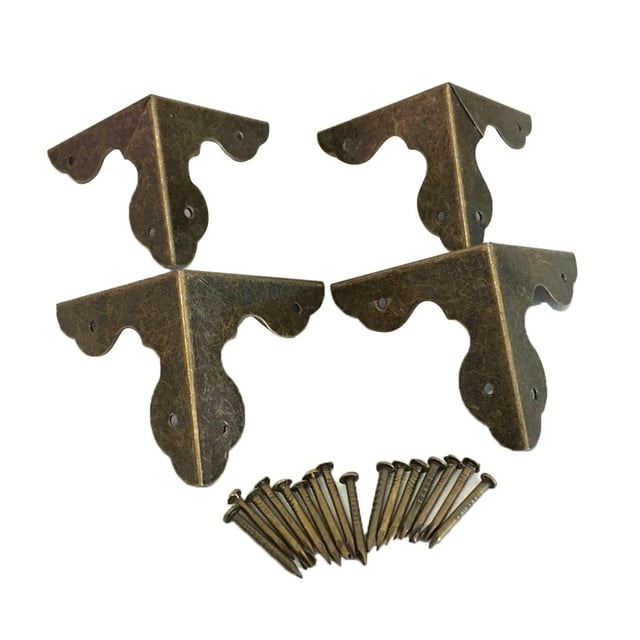 4pcs Decorativa Caja de Regalo de Joyería de La Vendimia Esquina Borde Protectores Protectores Cubierta