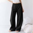 thumbnail image 4 of Womens Wide Leg Sweatpants Casual High Waist Baggy Jogger Pants with Pockets Loose Fit Lounge Trousers for Workout Travel Running Hiking Daily Wear Black, 4 of 6