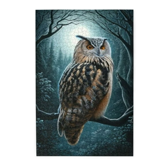 1000 PCS Moonlit Owl 1000 Piece Vibrant Jigsaw Puzzle,Ideal For Relaxation And Family Fun,Relax Yourself,Modern Art Animal Puzzles,Great For Relaxation And Display For Puzzle Enthusiast