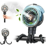 Misting Baby Stroller Fan, 100ml Portable Misting Fan for Stroller, Outdoor Clip On Fans for Baby Detachable Tripod, Handheld Fans, Desk Fans, Cooling Fanes for Treadmill, Car, Travel, Work (Black)